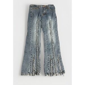 Pepe‎ Jeans London 90's Y2k  Size 7 Girls Flared Frayed Vintage Jeans